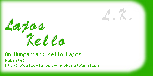 lajos kello business card